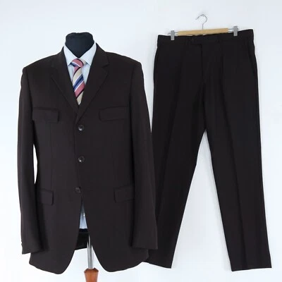 Mens HUGO BOSS Suit 40L UK Size Trousers W36 L32 Brown Wool Designer 2 Piece - Image 1 of 4