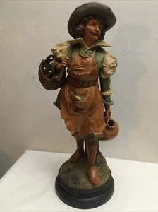 Johann Maresch Statue/Figurine Man With Hat, Basket And Jug JM 6157 - Picture 1 of 12