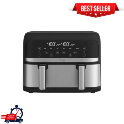 bella PRO - 4 qt. Freidora de aire con pantalla táctil TriZone con doble cesta flexible, acero inoxidable Foto 1 de 4