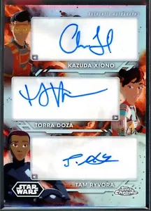 Kazuda Xiono Torra Doza Tam Ryvora Triple Auto /11 2024 Topps Chrome Star Wars - Picture 1 of 2