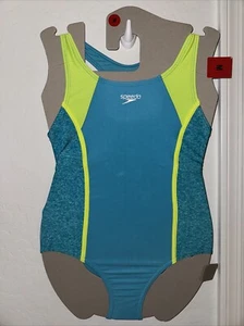 Speedo Youth 1pc Girl Swimsuit, Blended Polyester, Size Medium, New with Tag - Picture 1 of 4