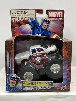 Marvel Maisto Mega Truck Metal Die Cast Pull Back Serie 2 Capitán América Nuevo Foto 1 de 4