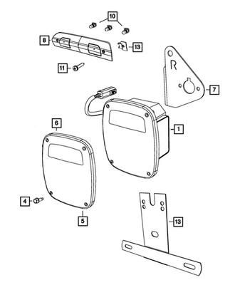 正品 Mopar 尾部停止备用灯左 55055271 — 第 1/4 张图片