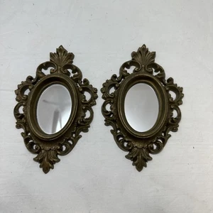 Vintage Paar kleine gold verspiegelte Rahmen wie abgebildet Wurzelholz 7,5 x 4,5" - Bild 1 von 7