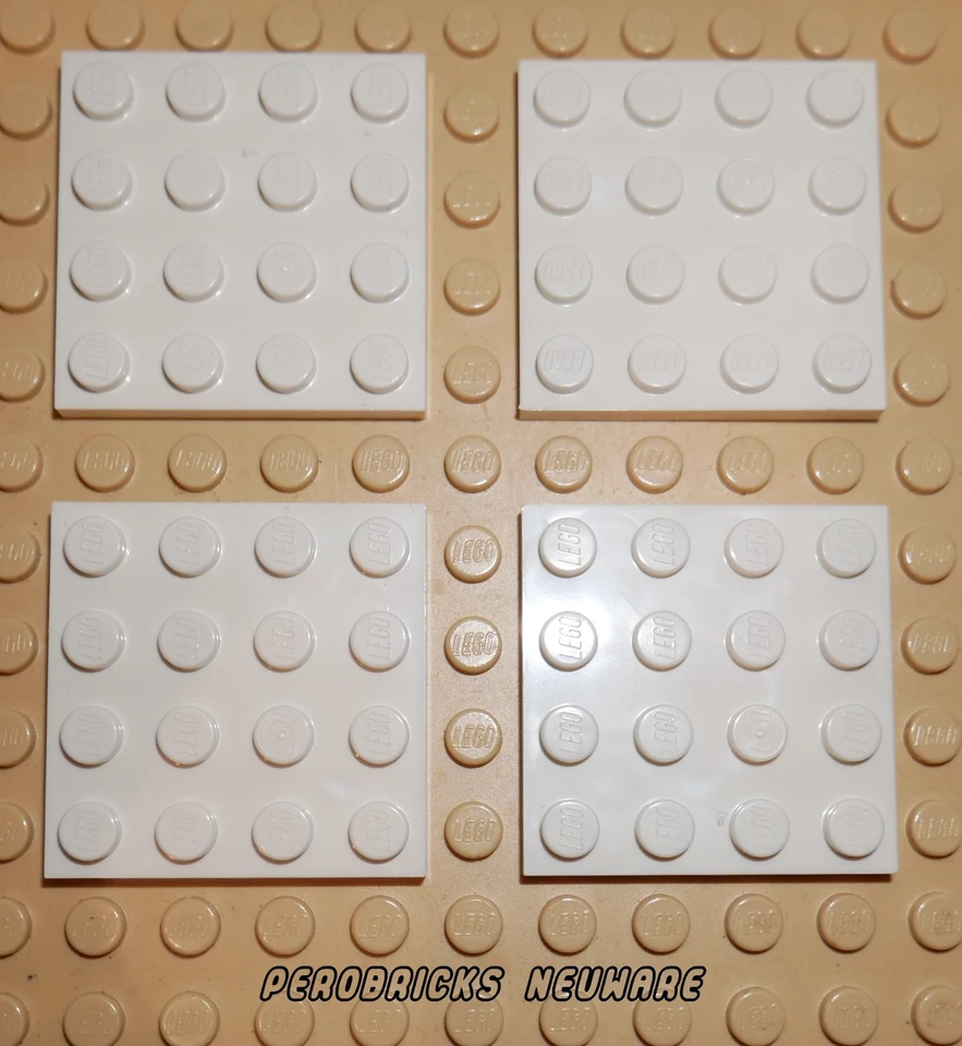 Lego Basic 4 Platten weiss 4x4 #3031 NEUWARE - Bild 1 von 1