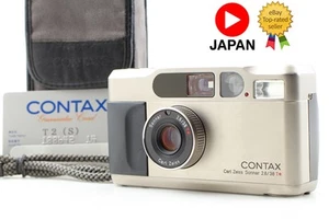 Cámara fotográfica de 35 mm All Works [excelente como nueva con correa de estuche] Contax T2 plateada de JAPÓN - Imagen 1 de 12