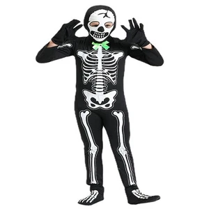Conjunto de Capucha Fiesta de Halloween Brilla en la Oscuridad Niños Esqueleto Calavera Disfraz Mono - Imagen 1 de 6