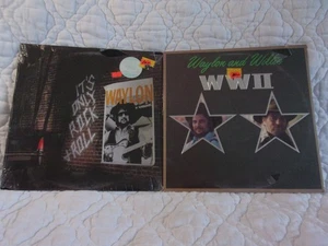 WAYLON JENNINGS 2 LP LOT NEW COUNTRY WILLIE NELSON WWII + IT'S ONLY ROCK & ROLL - Picture 1 of 20