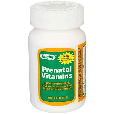 Pack de 4 comprimidos de vitaminas prenatales de rugby, 100 quilates Foto 1 de 4