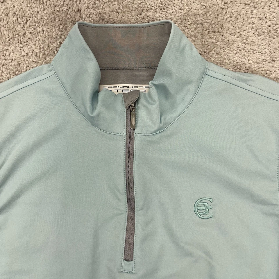 Мужской жилет для гольфа Carnoustie M зеленый 1/4 на молнии с ложным вырезом пуловер без рукавов логотип - Изображение 1 из 4
