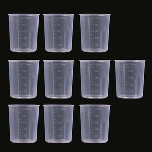 10pcs 100 Ml Plastic Transparent Measuring Cups Multi-purpose For Kitchen New - Picture 1 of 6