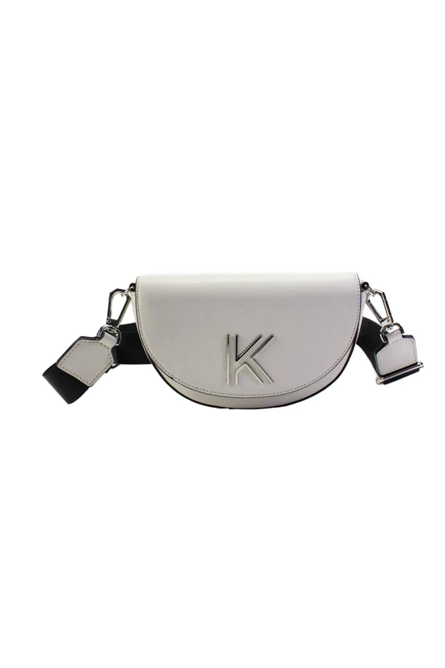 Kendall + Kylie Womens Vegan Leather Snap Closure Shoulder Bag Beige - Image 1 of 4