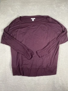Athleta Coaster Luxe Sweatshirt Size 3X Plum Purple Scoop neck Athleisure - Picture 1 of 9