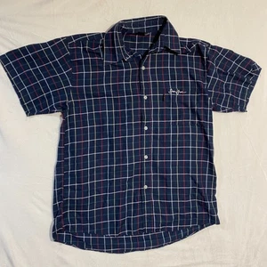 Sean John Shirt Mens XL Blue Plaid Logo Short Sleeve Button-Up Comfort Outdoor - Picture 1 of 7