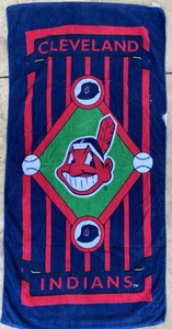 Vintage Cleveland Indians Chief Wahoo Logo Beach Bath Towel MLB Guardians - Picture 1 of 4