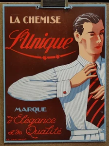Carton publicitaire d'époque La Chemise L'Unique /RSC123 - Imagen 1 de 1