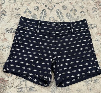 Pantalones Cortos Ann Taylor Talla 2 Azul Marino Tweed Geométricos Foto 1 de 4