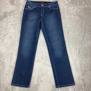 Pantalones de mezclilla para mujer One 5 One talla 8 embellecidos estrás lavado oscuro elásticos - Imagen 1 de 16