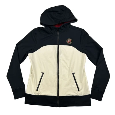 Chaqueta con Capucha Lauren Ralph Lauren Mujer Pequeña Mediana Negra Crema Cremallera Completa Foto 1 de 4