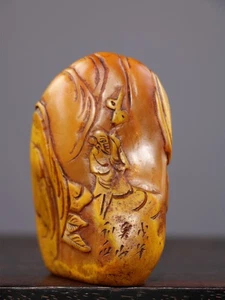 Treasure Field Huangshi Seal Exquisite Carving Thin Intent Old Idle Seal - Picture 1 of 9