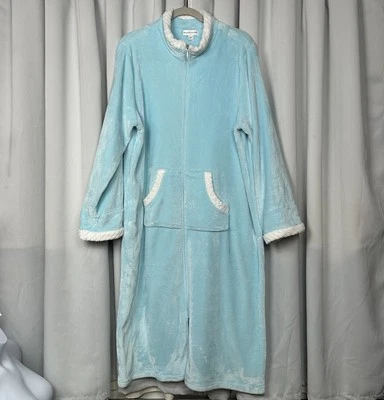 Miss Elaine Robe Womens XL Full Zip Pockets Maxi Full Length Soft Velvet Fleece - Image 1 of 4