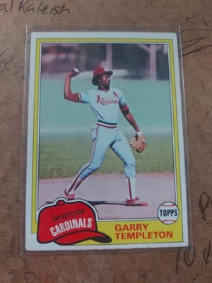Garry Templeton 1981 Topps #485. Cortocorto de los Cardenales de San Luis Foto 1 de 2