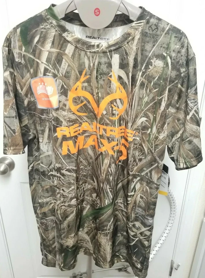 Mens Short Sleeve Performance TShirt Realtree Max 5 Mens Small Camo - Image 1 of 4