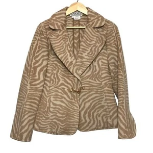 Carlisle Celebrity Animal Print Angora/Wool Blazer - Picture 1 of 8