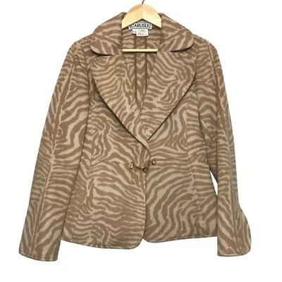 Carlisle Celebrity Animal Print Angora/Wool Blazer - Image 1 of 4