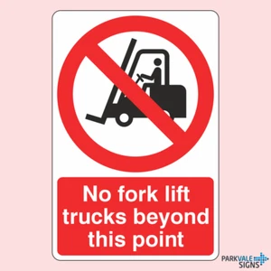 No Fork Lift Trucks Beyond This Point Sign - Picture 1 of 1