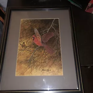 ALBERTO MEZA SIGNED NUMBERED Cardinal LITHOGRAPH ART NATURE 172/500 - Picture 1 of 5