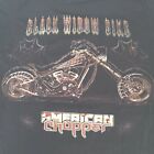 American Chopper Mens Shirt VTG Biker Motorcycle Custom Black Double Graphics L