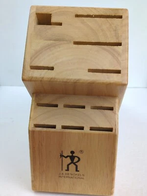 J. A. Henckels International 11 Slot Hardwood Knife Storage Block Oak Finish NEW - Image 1 of 4