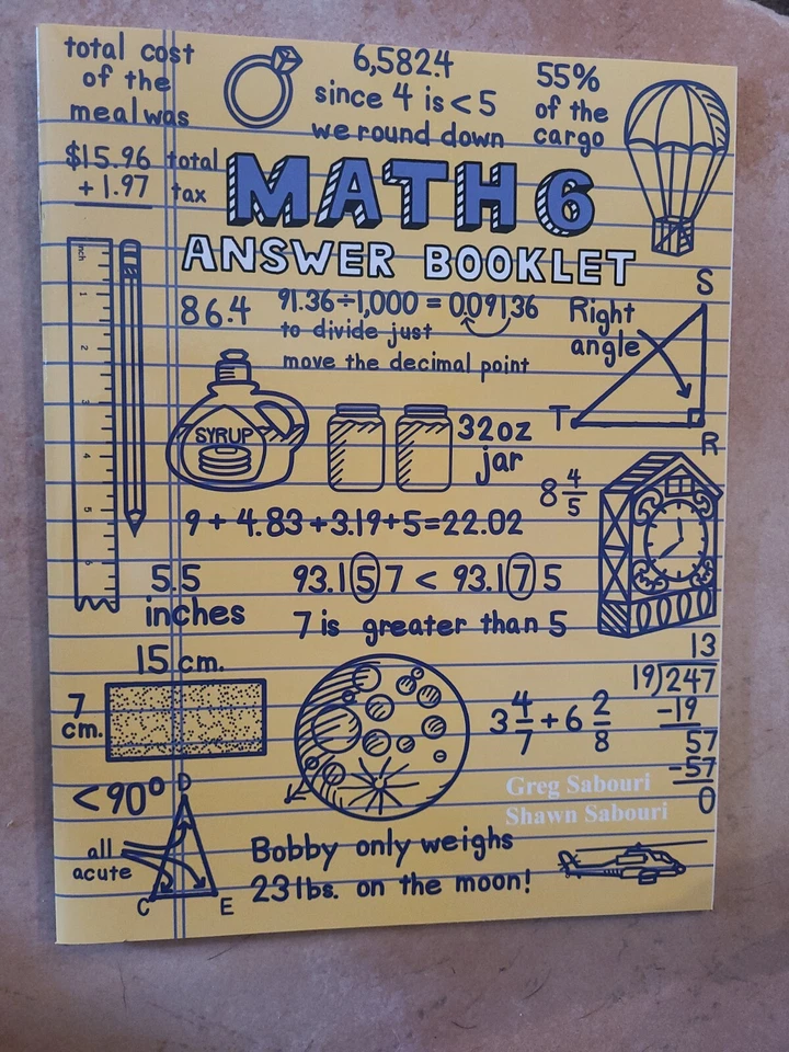 Teaching Textbooks Math 6 Answer Booklet Sabouri - Image 1 of 1