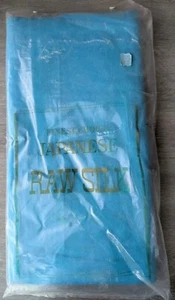Vintage Fabric Roll Blue Japanese Raw Silk - Picture 1 of 7