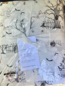 Pottery Barn Scary Squad Halloween Laken Set California King NEU - Bild 1 von 1