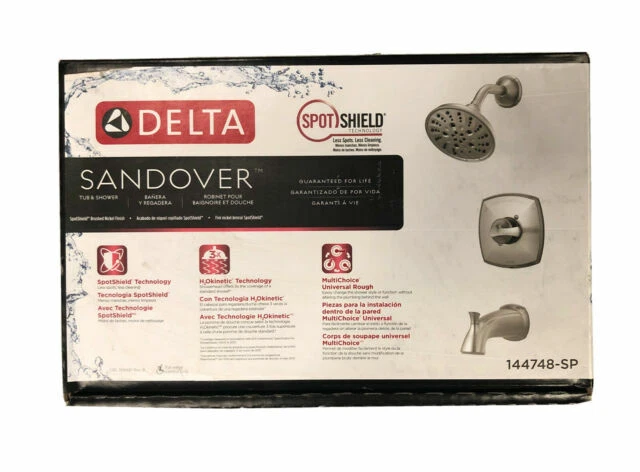 Delta Sandover 144748-SP SpotShield Brushed Nickel Tub & Shower Faucet - Multicolour