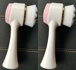 Lierac Face Brush - Cleaning Massage Tool Double Side - White/Gold/Pink - 2 pack - Foto 1 di 5