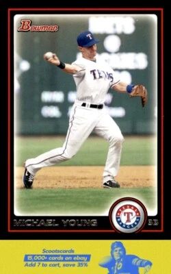 2010 Bowman Michael Young    #76 Texas Rangers - Image 1 of 2
