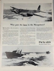 1943 Packard Automobile Vintage Print Ad WWII World War 2 Ephemera Bomber - Picture 1 of 1