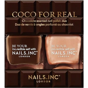 Nails Inc Nail Polish Duo Coco For Real Chocolate Scented 2 x 14ml Vegan - Picture 1 of 5