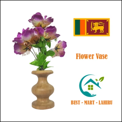 Jarrón de madera flor decoración del hogar maceta mesa nuevo hecho a mano 100 % ecológico Sri Lanka Foto 1 de 4