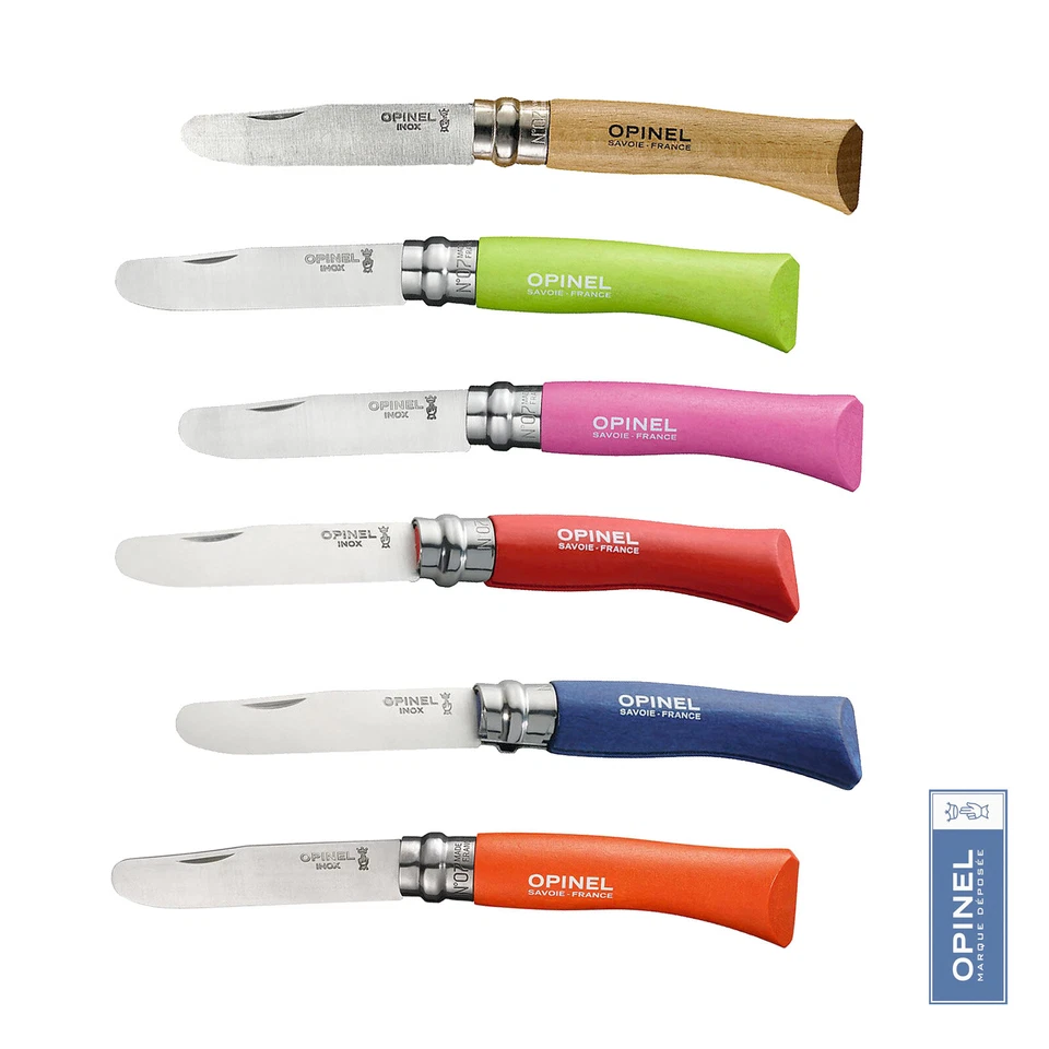 OPINEL Kindermesser Taschenmesser rostfrei natur grün pink rosa rot blau orange