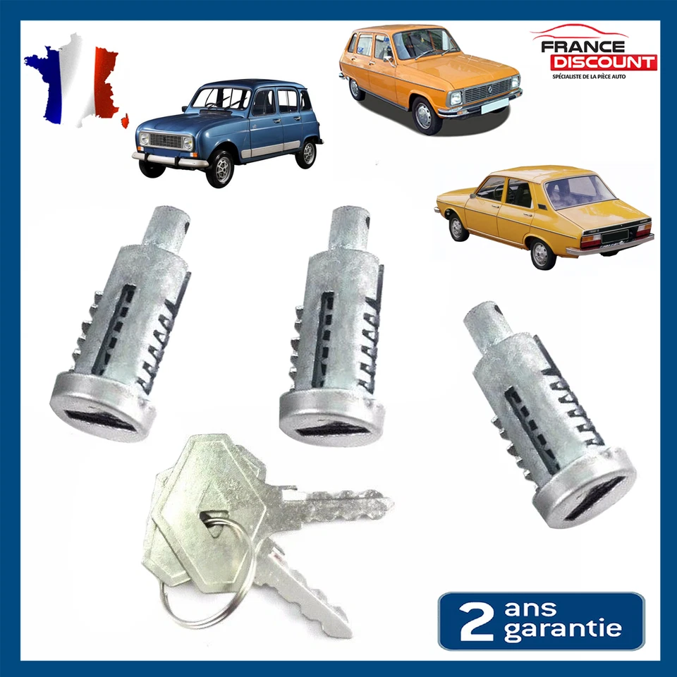 Renault R4 R6 R12/3 Neimane Serrature delle portiere con chiavi 7701348432