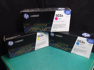 Juego de color tóner genuino 3800 HP 503A Q7581A Q7582A Q7583A CMY ¡nuevo sellado! - Imagen 1 de 11