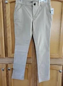  OLD NAVY Girls Khaki  Chinos Skinny Adjustable Waist Stretch Sz 16 NWT - Picture 1 of 6