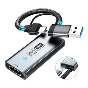 USB 3.0 Carte d'acquisition vidéo HDMI vers USB-A/C avec PD Capture Vidéo 144... - Photo 1/8