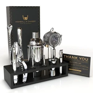 Highball & Chaser 13-Piece Cobbler Cocktail Shaker Set Stainless Steel Mixolo... - Picture 1 of 7