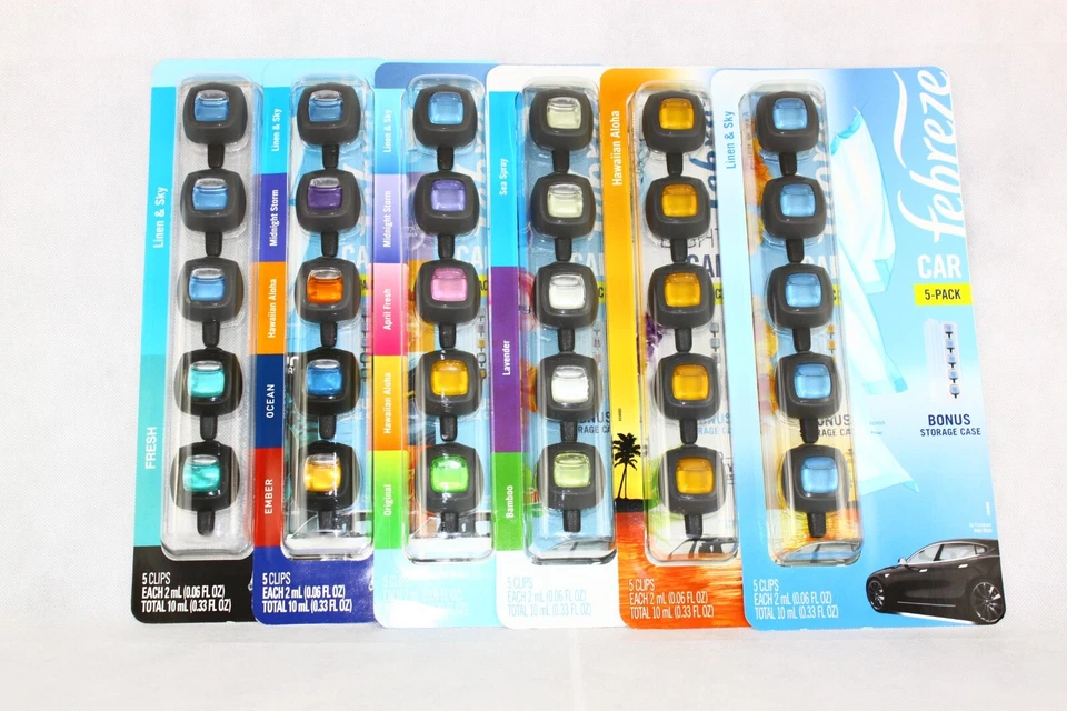 5ct Febreze Car Vent Clips Air Freshener 10ml New Sealed Free Domestic Shipping - Image 1 of 1