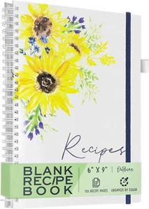 OUTSHINE Blank Recipe Book to Write in Your Own Recipes, Recipe Binder Notebook - Picture 1 of 36